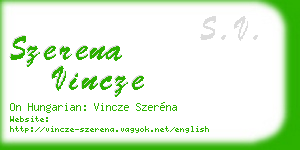 szerena vincze business card